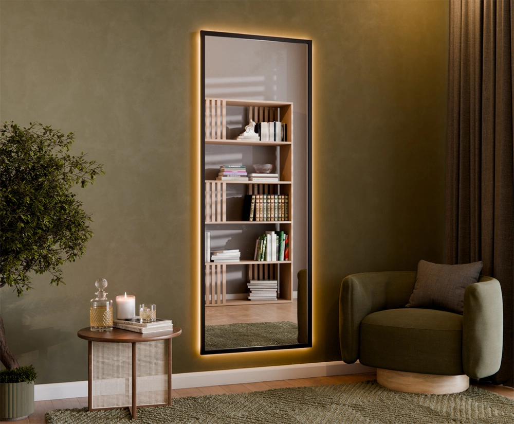 Lustro w Ramie Aluminiowej LED Lustro w Ramie Aluminiowej LED