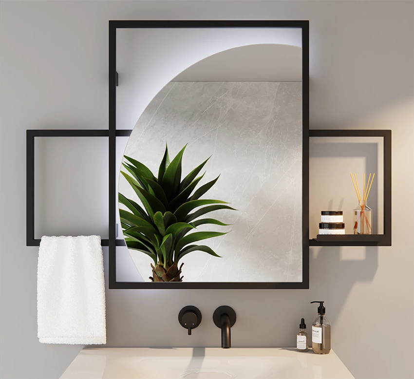 Lustra w Ramie Metalowej Loft LED Lustra w Ramie Metalowej Loft LED