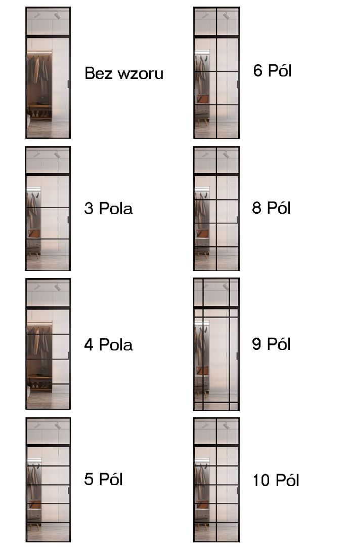 Wzór Wypełnienia Drzwi Magnetic z Doświetleniem