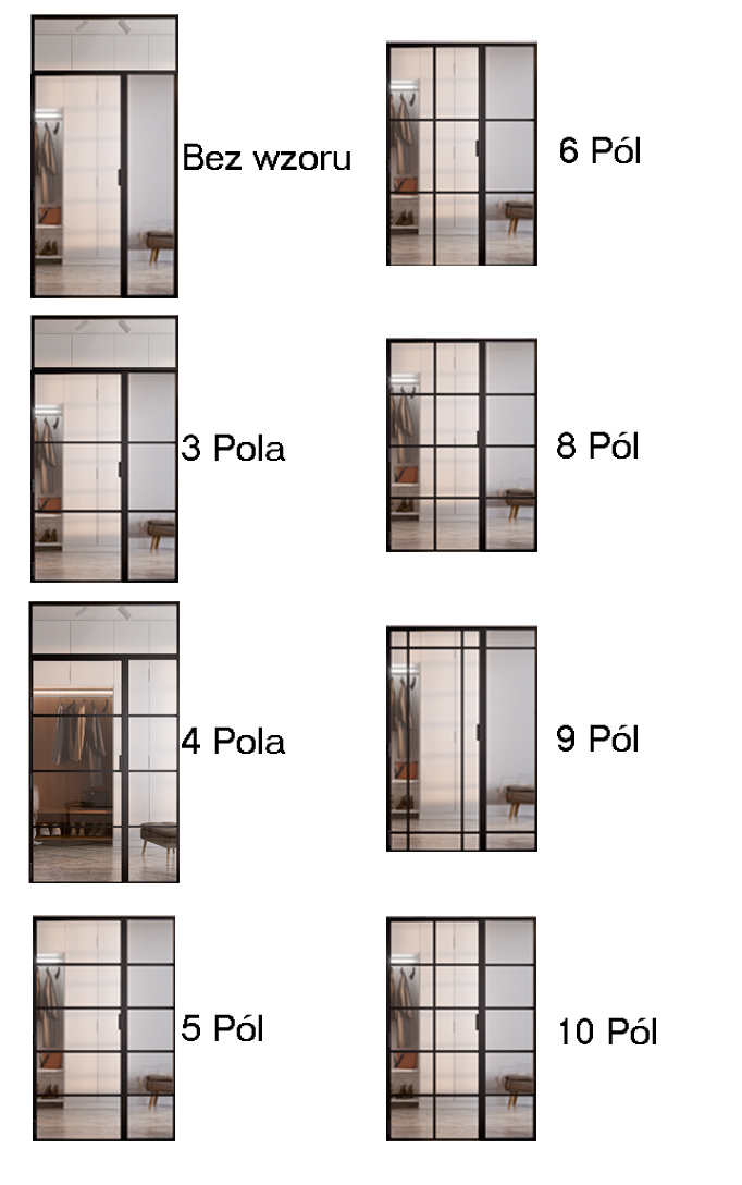 Wzór Wypełnienia Drzwi Magnetic z Doświetleniem Górnym i Bocznym