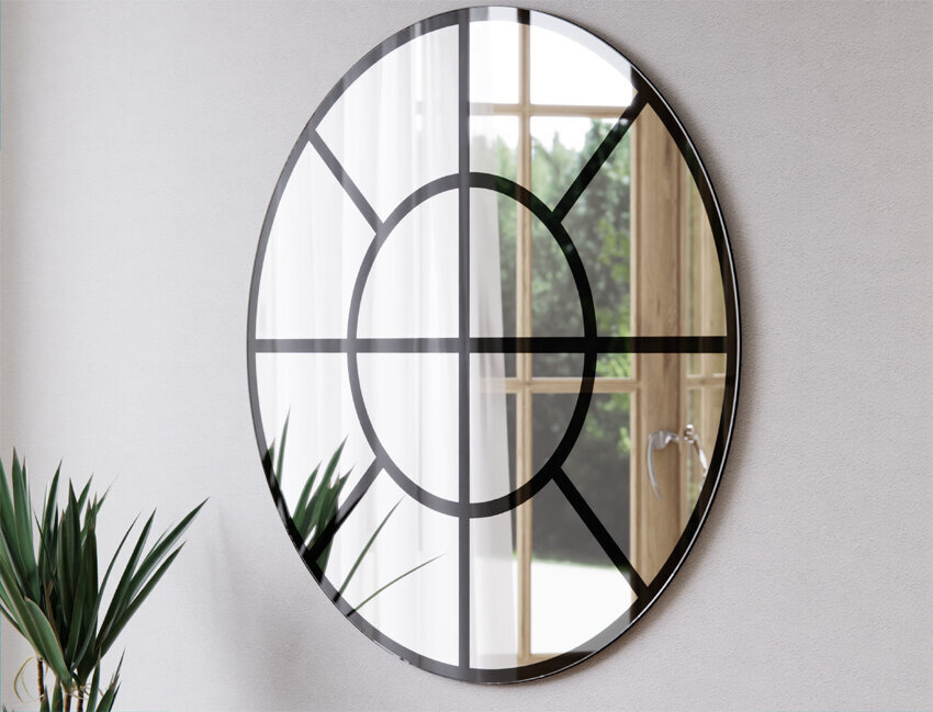 Lustro Okrągłe Ścienne Black Openwork Celownik