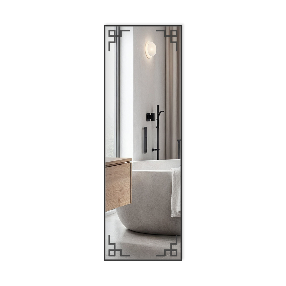 LUSTRO SREBRNE LOFT WZÓR MALOWANY 170X50 TOM