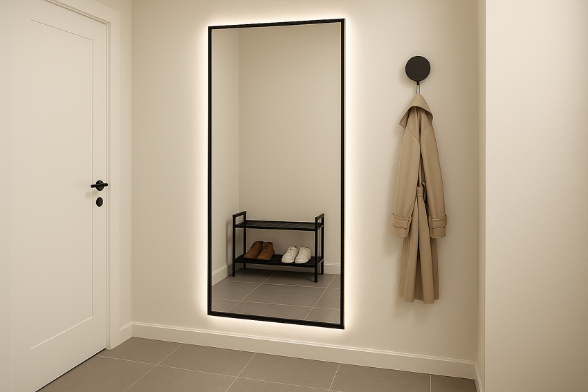 Lustro w Ramie Aluminiowej LED POD WYMIAR