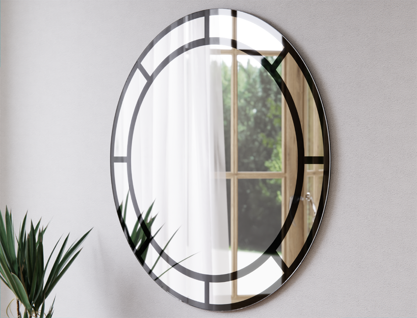 Lustro Okrągłe Ścienne Black Openwork LIVIA