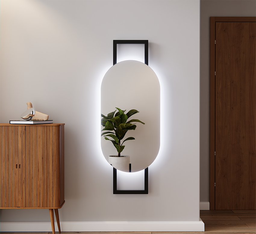 LUSTRO OWALNE SZLIF LED NA RAMIE 50x130 TALISA