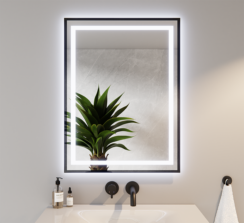 ♥Lustro Prostokątne LED 60x80 Piaskowane 2 FILIP + mata i włącznik♥