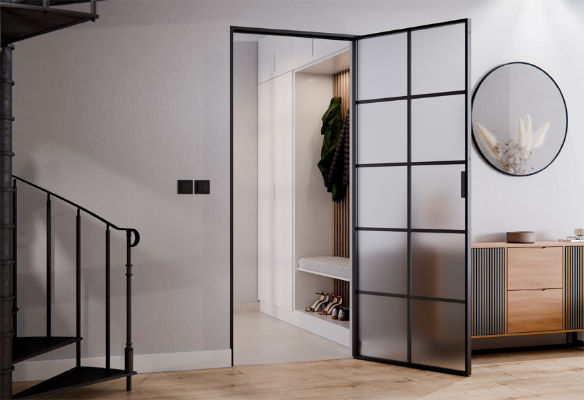 Drzwi Aluminiowe Slim MAGNETIC Loft Komplet z Ościeżnica 10 Pól