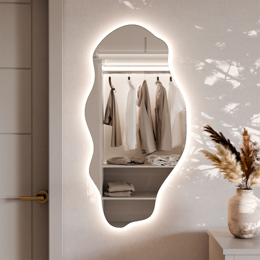 Lustro Kształt Nieregularny Plama 100 x 50 LED KWARC
