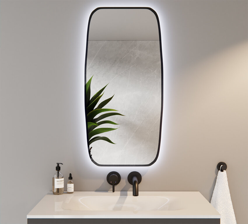 Lustro LED Zaokrąglone Rogi 40x80cm LEON