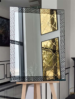 Lustro Czarna Ramka Nowoczesne Loft 60x80 cm