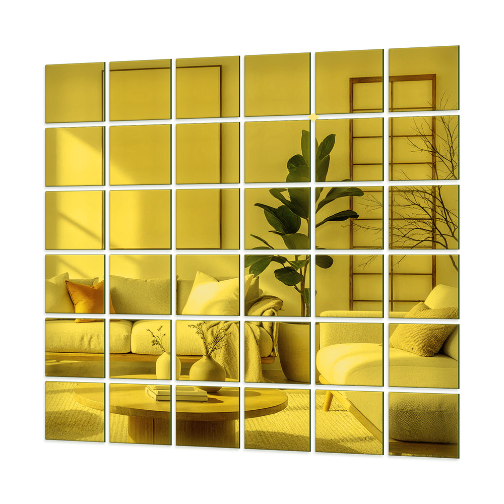 Płytka Lustrzana - 20x20 Komplet 36szt. Szlif Złoty