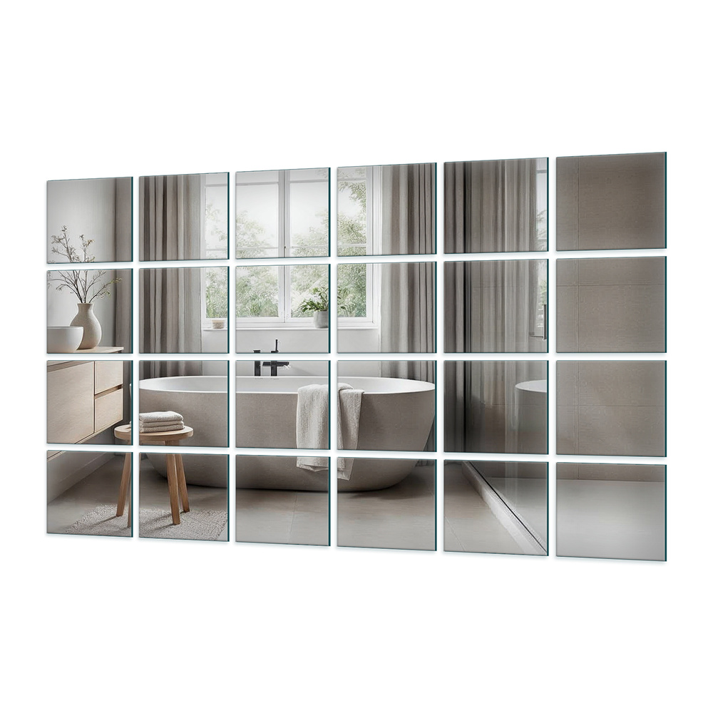 Płytka Lustrzana - 30X30 Komplet 24szt. Szlif Srebrne