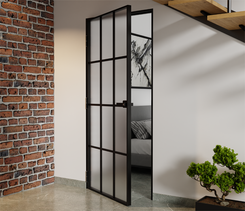 Drzwi Aluminiowe Slim Loft Komplet z Ościeżnica 12 Pól