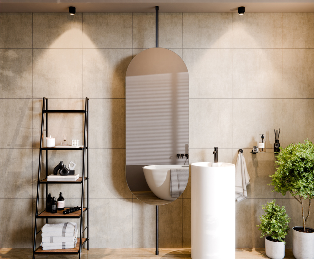 Lustro Owalne Na Rurce Szlif 150 x 60 GAJA