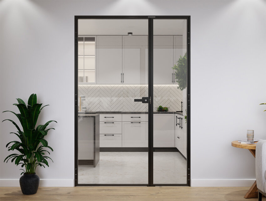 Drzwi Podwójne Aluminiowe Slim Loft Komplet z Ościeżnica