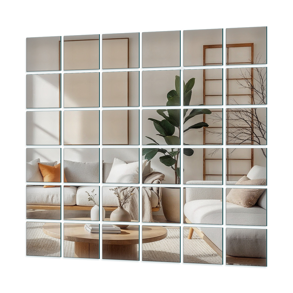 Płytka Lustrzana - 20x20 Komplet 36szt. Szlif Srebrne