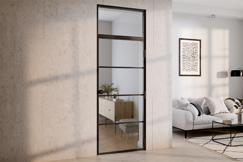 Drzwi jednoskrzydłowe LOFT z naświetlem górnym LUMINARE