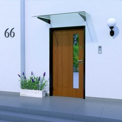 Daszek Szklany Zadaszenie Nad Drzwi 120x90 CZARNE PODPORY