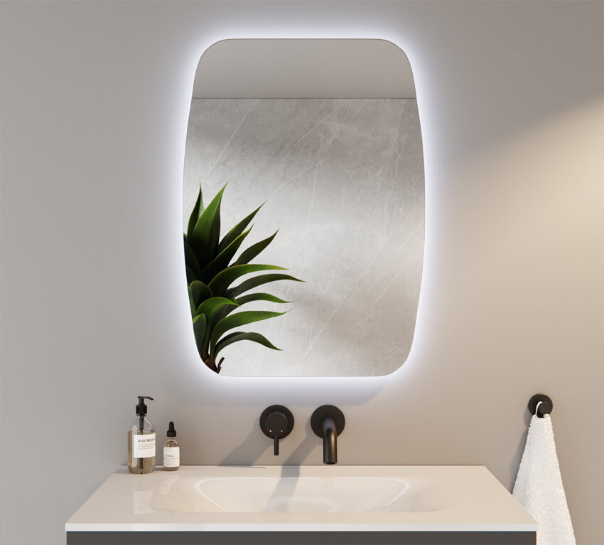 LUSTRO ŚCIENNE SZLIF LED 50x70cm DAWID