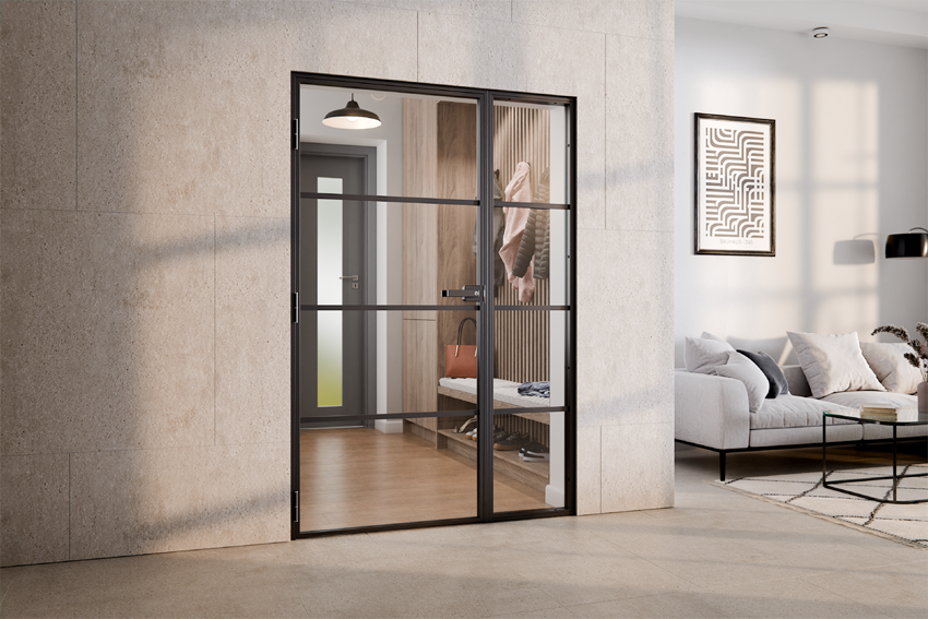 Drzwi jednoskrzydłowe LOFT z naświetlem bocznym LUMINARE