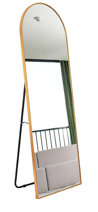 LUSTRO STOJĄCE PÓŁOWALNE MAGDALENA W ZŁOTEJ ALUMINIOWEJ RAMIE 150X50