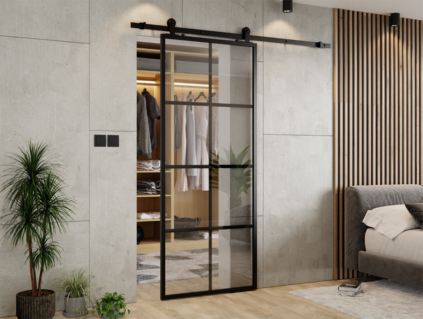 DRZWI PRZESUWNE BALDUR 85X210 ALUMINIUM LOFT FLOAT 8A Sito