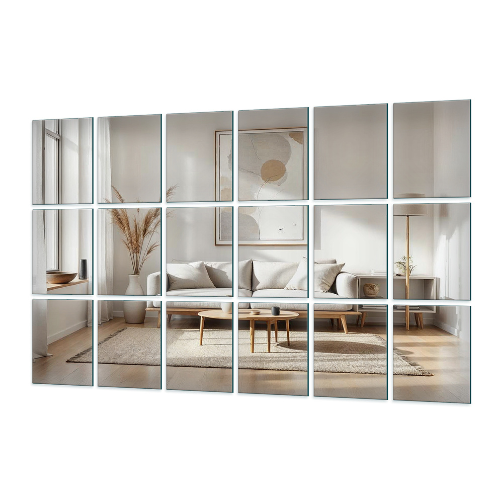 Płytka Lustrzana - 21x30 Komplet 18szt. Szlif Srebrne