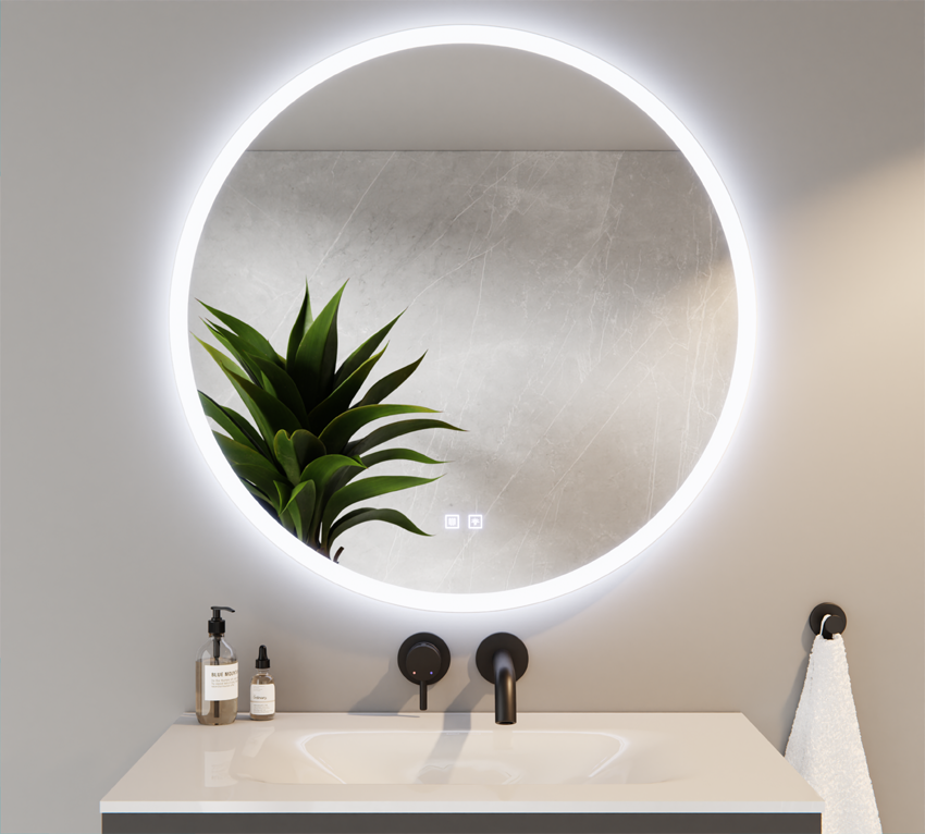 Lustro Okrągłe LED Tricolor z Matą Grzewczą 60cm EVA