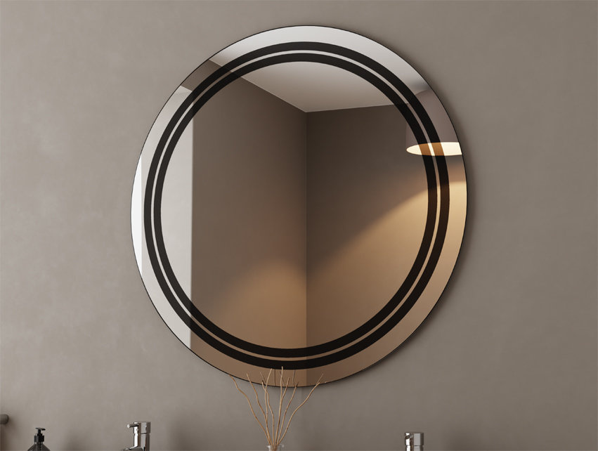 Lustro Okrągłe Ścienne 40cm Black Openwork HESTIA