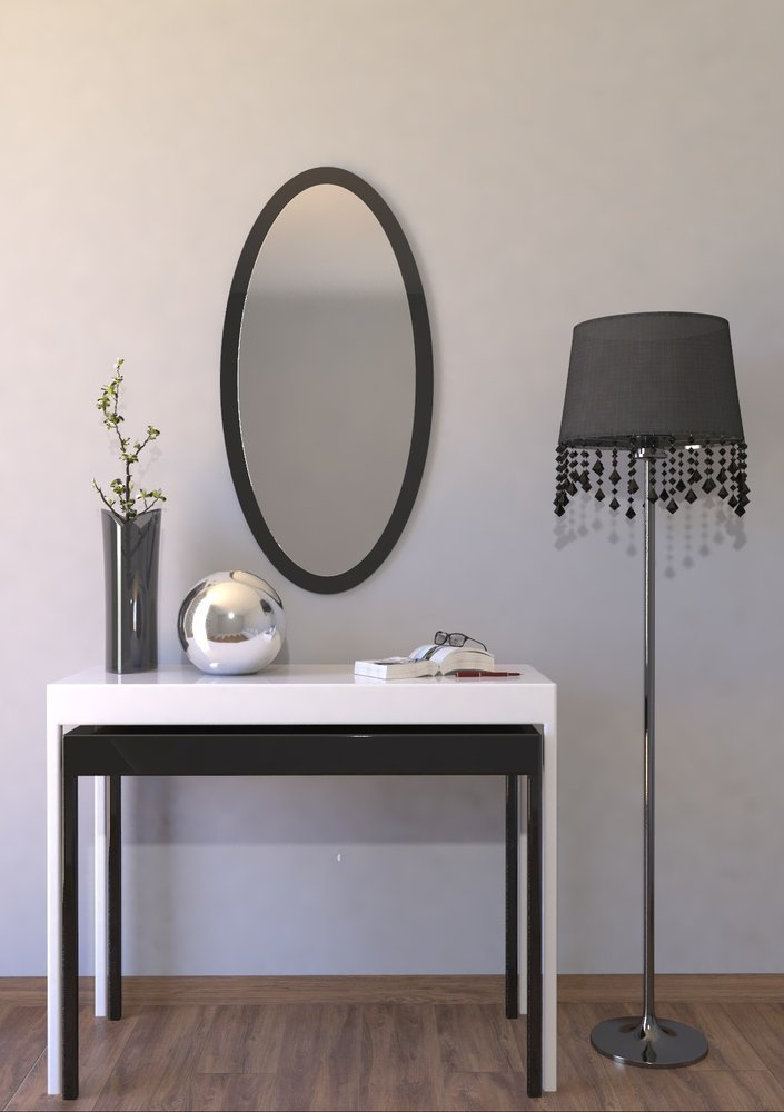 ♥ LUSTRO OWAL DOMINIKA CZARNE 120X60 SREBRNE 110x50 ♥