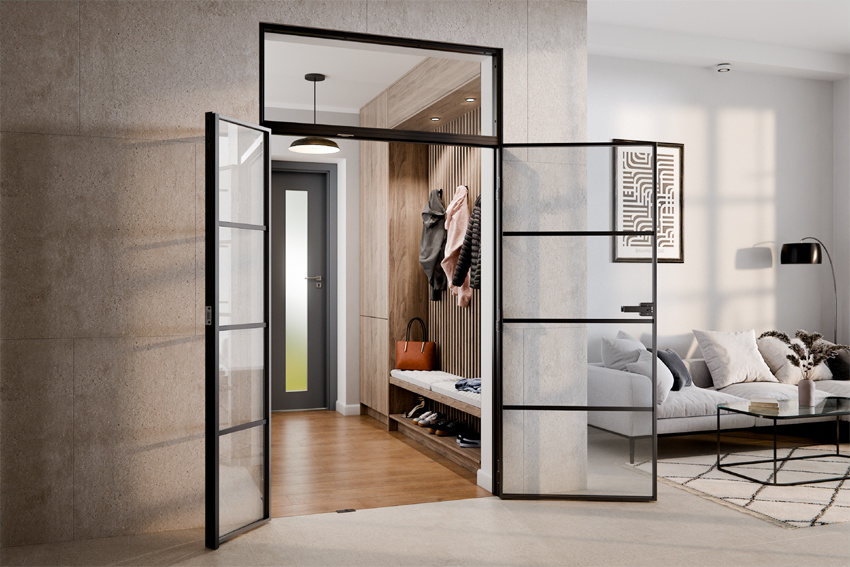 Drzwi dwuskrzydłowe LOFT z naświetlem górnym LUMINARE