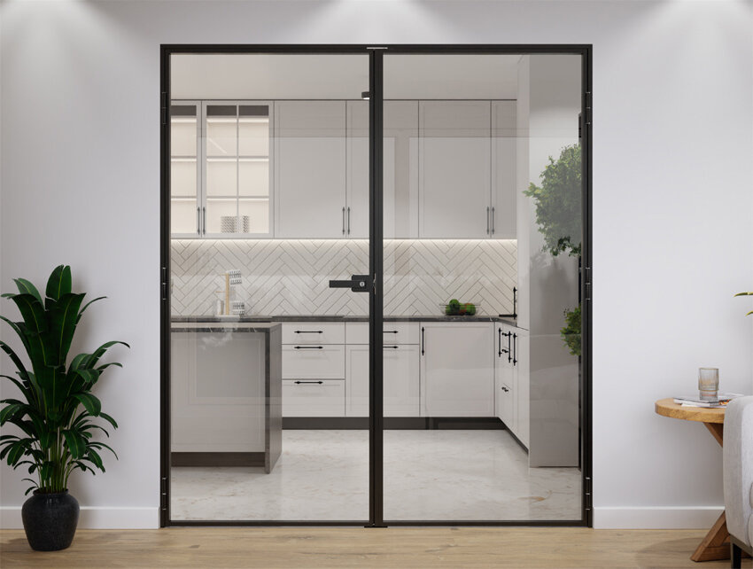 Drzwi Podwójne Aluminiowe Slim Loft Komplet z Ościeżnica