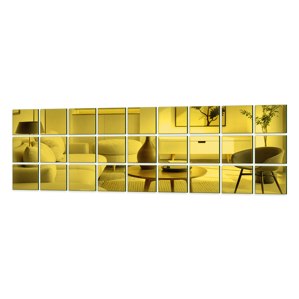 Płytka Lustrzana - 20x20 Komplet 27szt. Szlif Złoty